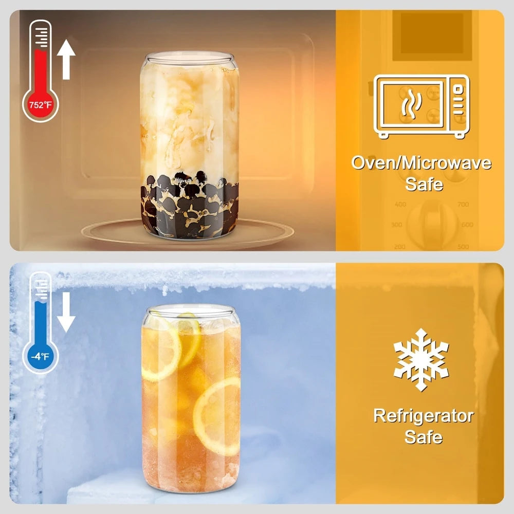 Stylish Glass Mug with Straw