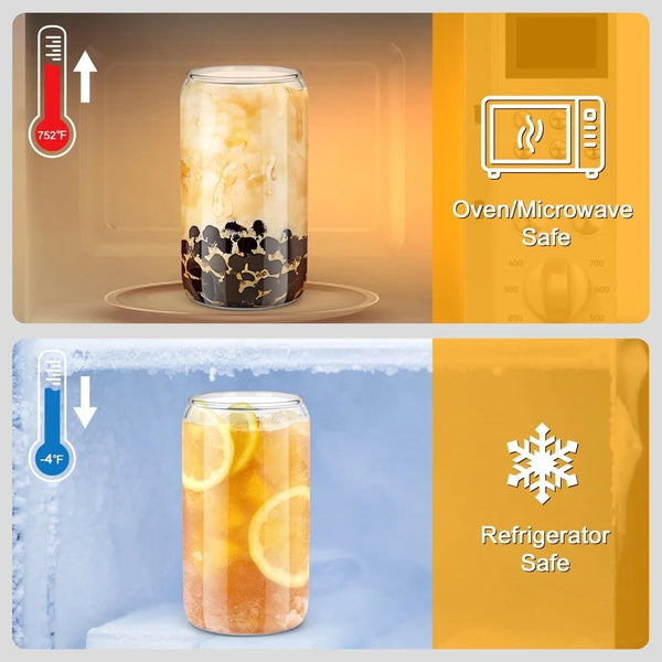 Stylish Glass Mug with Straw